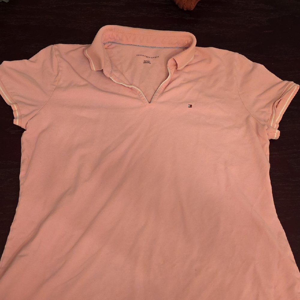 Tommy Hilfiger Women's Light Pink Button Down Shirt